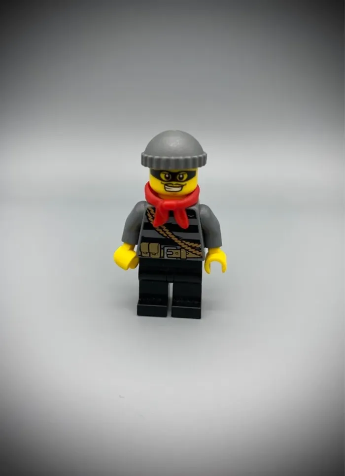 Minifigurine LEGO City cty0433 - Voleur en Bonnet Gris - Très bon état