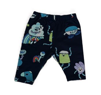 Pantalon noir imprimé multicolore. Nuage. Monstres. Personnages. Zara. Taille 3 - 6 mois. 68 cm