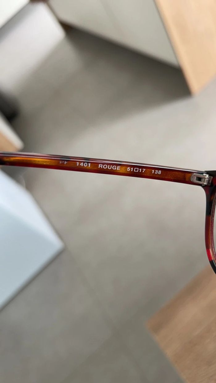 Lunettes de vue rouge écaillée - photo numéro 5
