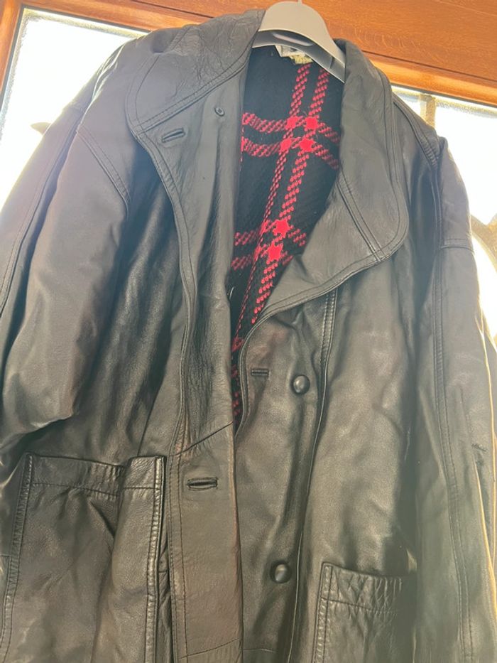 Manteau trench vintage 40/42 cuir - photo numéro 3