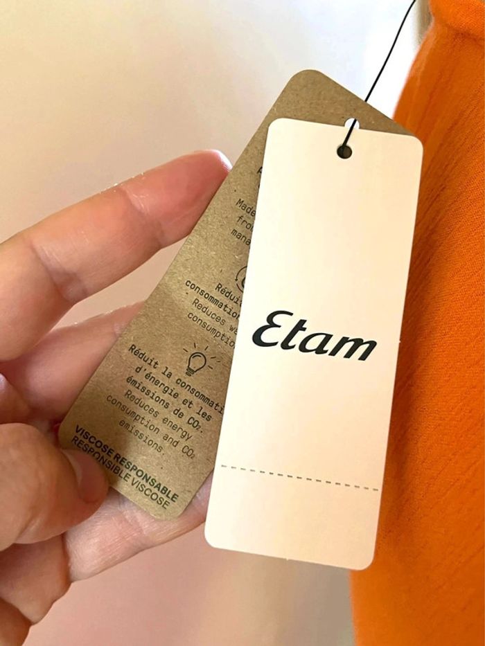 Robe Éclatante en Orange - Etam - Taille M neuf avec étiquette - photo numéro 9