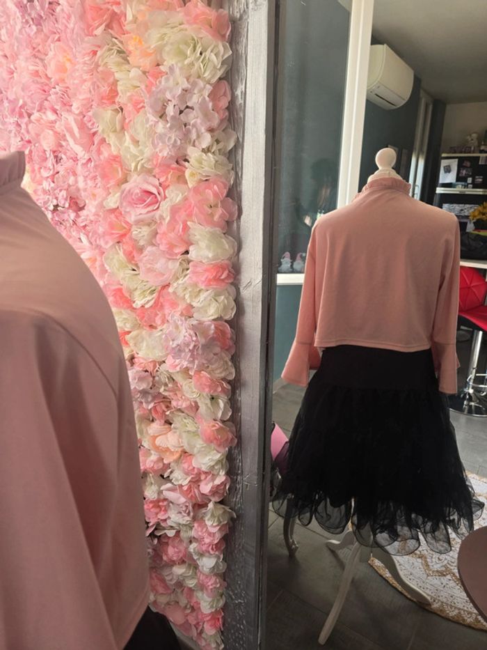 Gilet vintage rose taille S belle poque - photo numéro 4