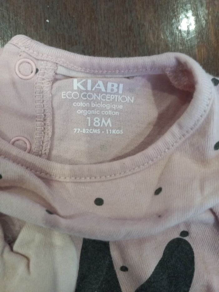 T-shirt M.L. "mom"rose pâle à pois kiabi 18mois - photo numéro 4