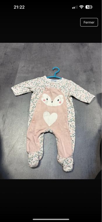 Pyjama rose motif vertbaudet 3 mois 