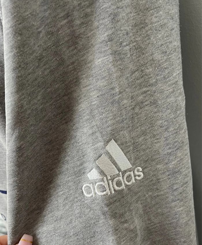 Pull/sweat à capuche Adidas gris clair, taille S pour homme - photo numéro 3