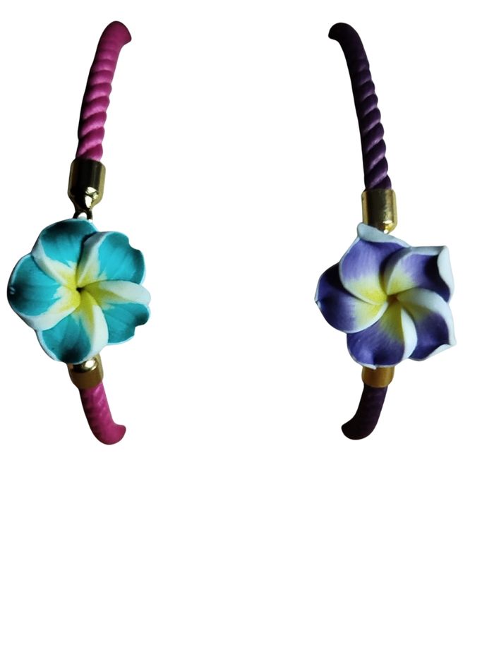 Bracelet cordon fleur coloré - photo numéro 6