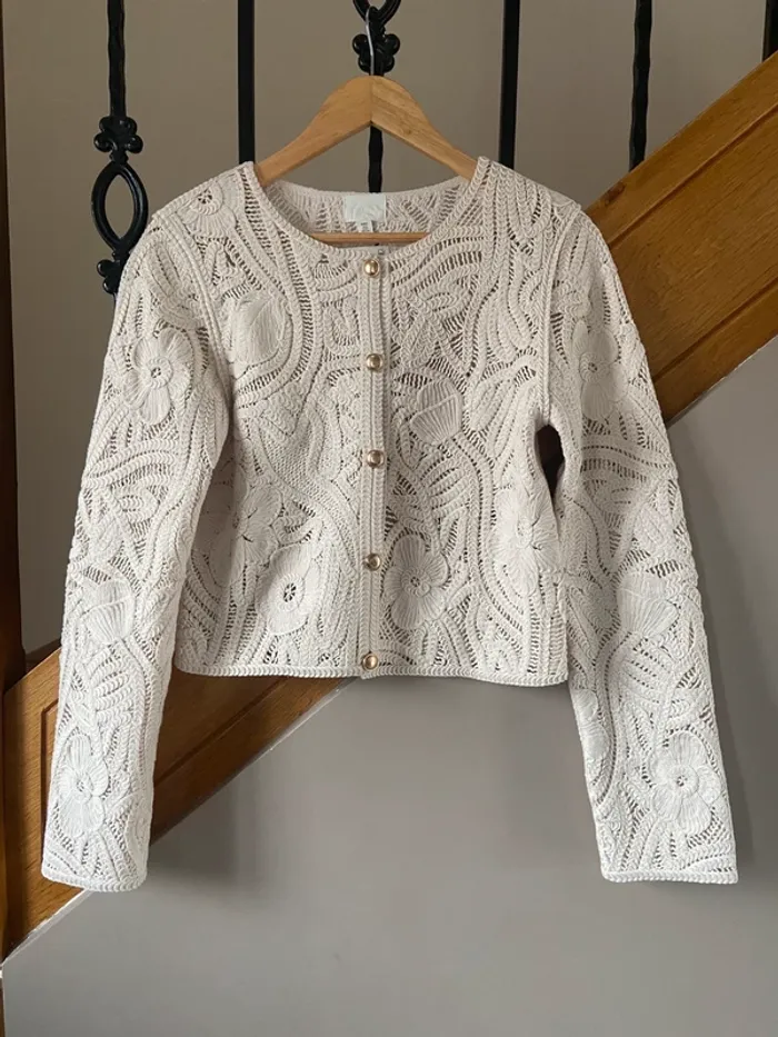 Gilet veste façon crochet