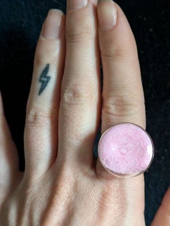 Bague en verre ronde style pylônes