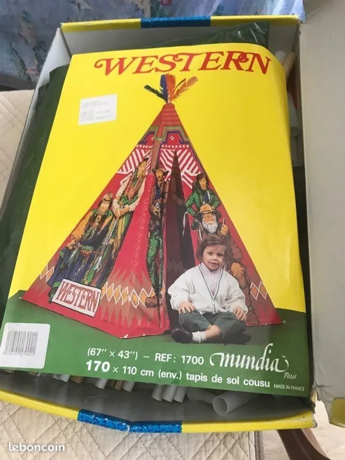 Tipi indien tente enfant mundia de 1979 rétro vintage excellent état - photo numéro 3