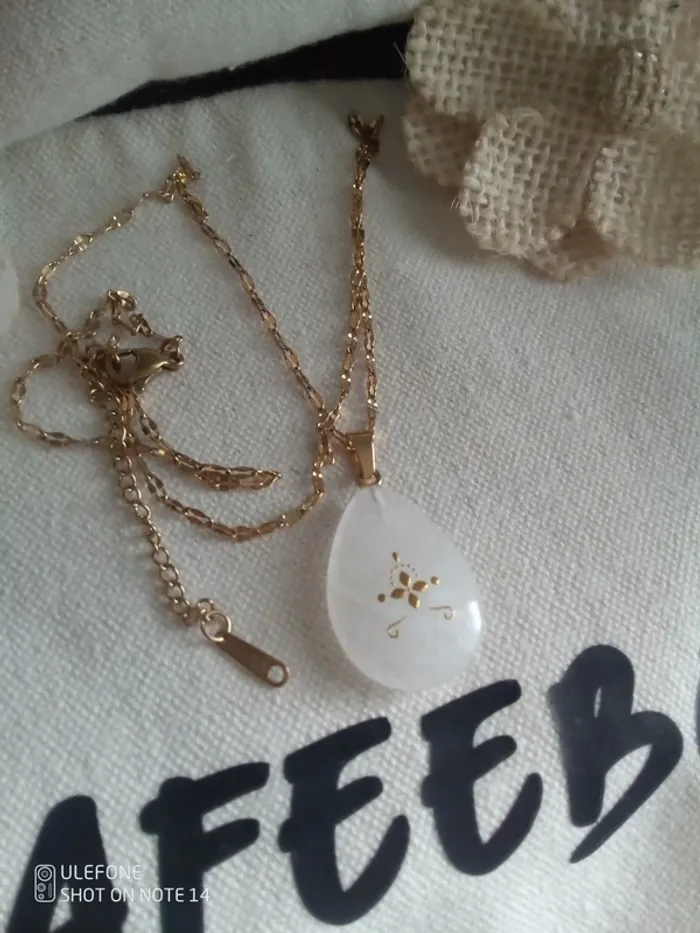 Collier bohème cristal de roche pierre naturelle réversible - photo numéro 4