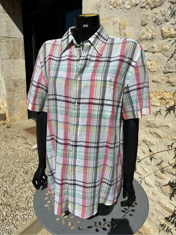 Chemise Lacoste à carreaux – Taille M – 100% coton