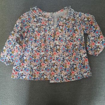 Chemise fille à petites fleurs