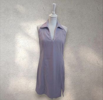 Robe lila col chemise décolleté dos nu taille 40
