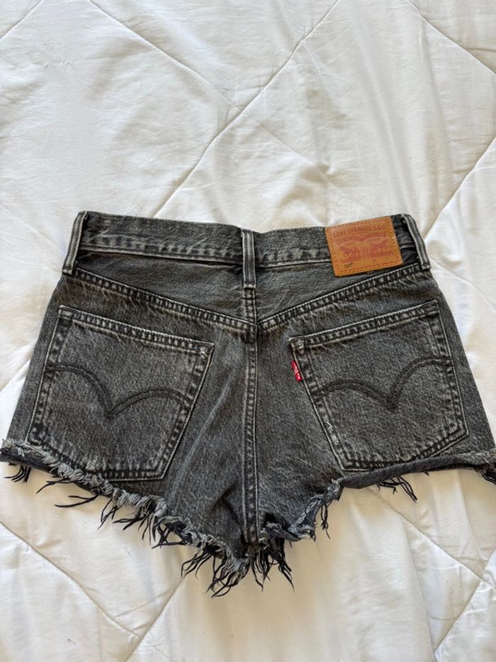 Levi’s 501 vintage court mini destroy W27 / 36‑38 S/M – mi taille gris foncé style cut off - photo numéro 10