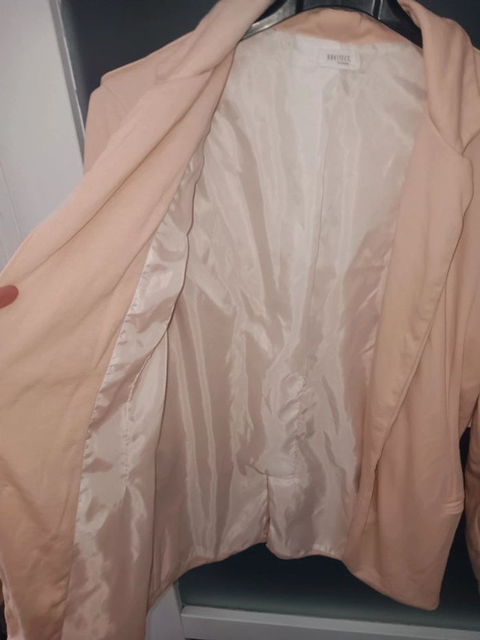 Veste blazer taille L rose clair chic pour femme - photo numéro 2