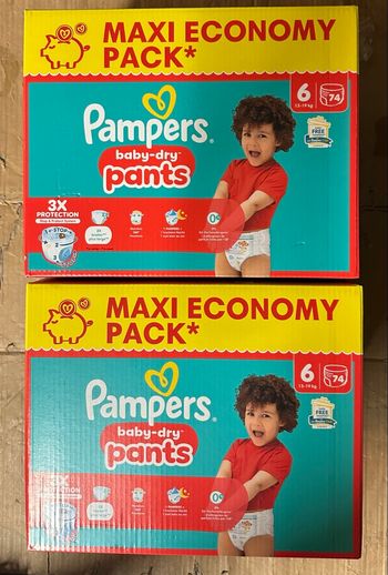 Lot de 02 cartons Pampers T6 pants maxi