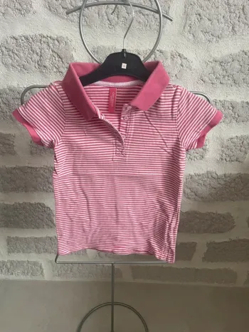 Tee shirt fille rayures rose okaidi 6 ans mc