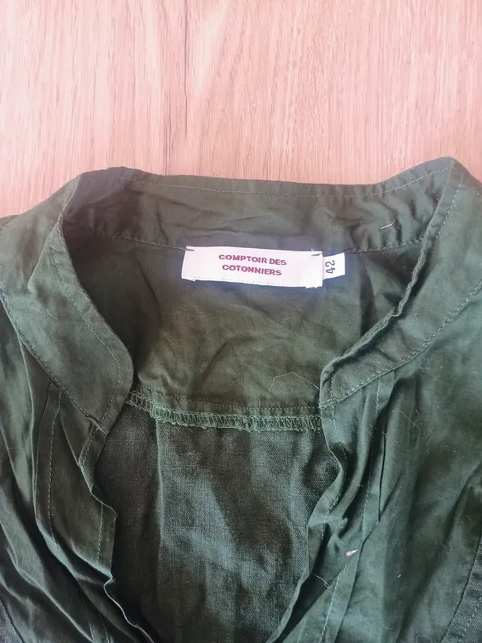 Robe Comptoirs des Cotonniers T42 verte - photo numéro 3