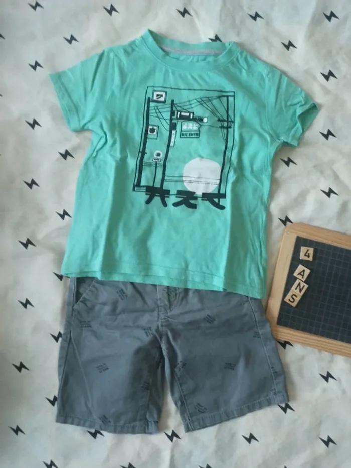 Lot idéal crèche-ecole été-court / taille 4 ans / tbe-be - photo numéro 2