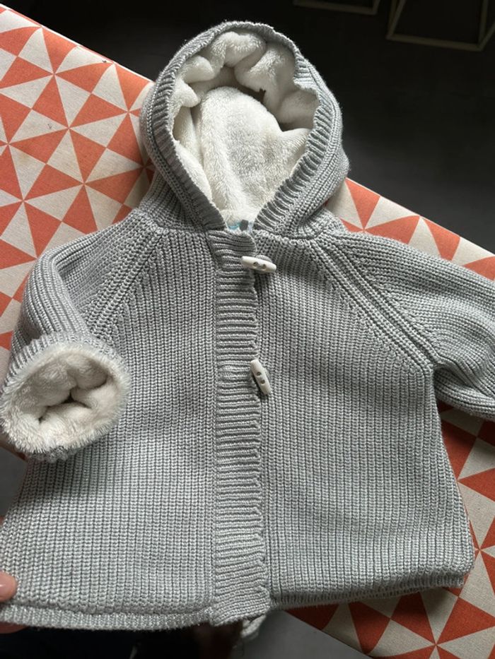Veste tricot fourrée 6 mois - photo numéro 4