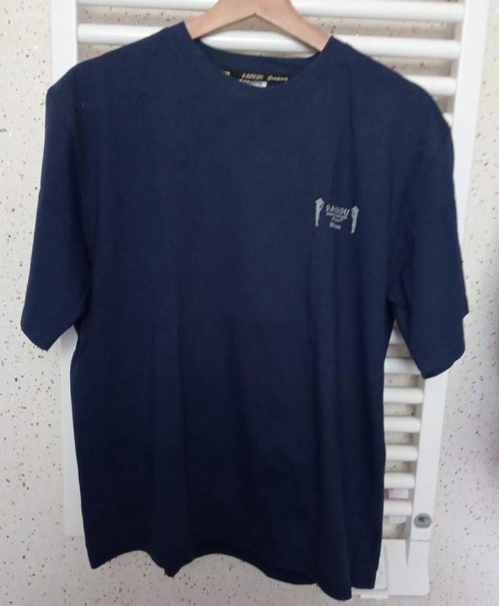 Tee shirt manche courte bleu marine motif dos multicolore Bambou Taille S - photo numéro 2