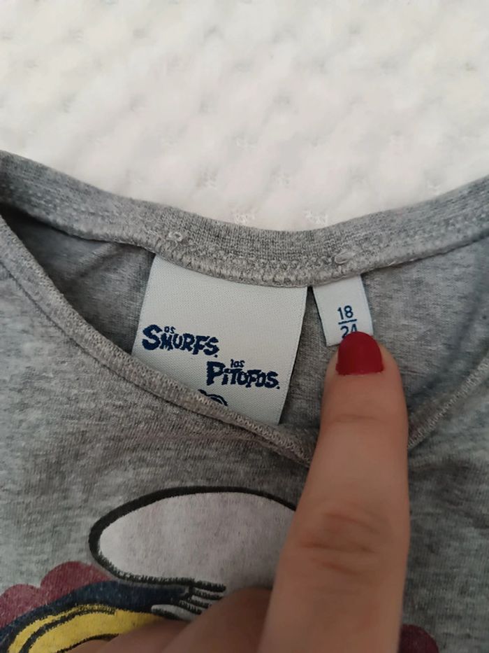 🔸T-shirt Manches Longues Les Schtroumpfs – 18 mois 🔸 - photo numéro 2