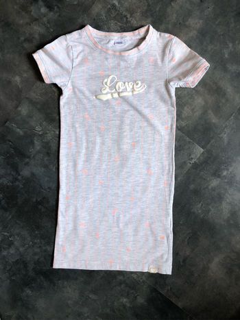 Chemise de nuit gris rayures abricot 5/6 ans