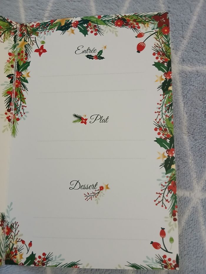 Paquet 6 Cartes doubles "Menu de Noël " - photo numéro 7