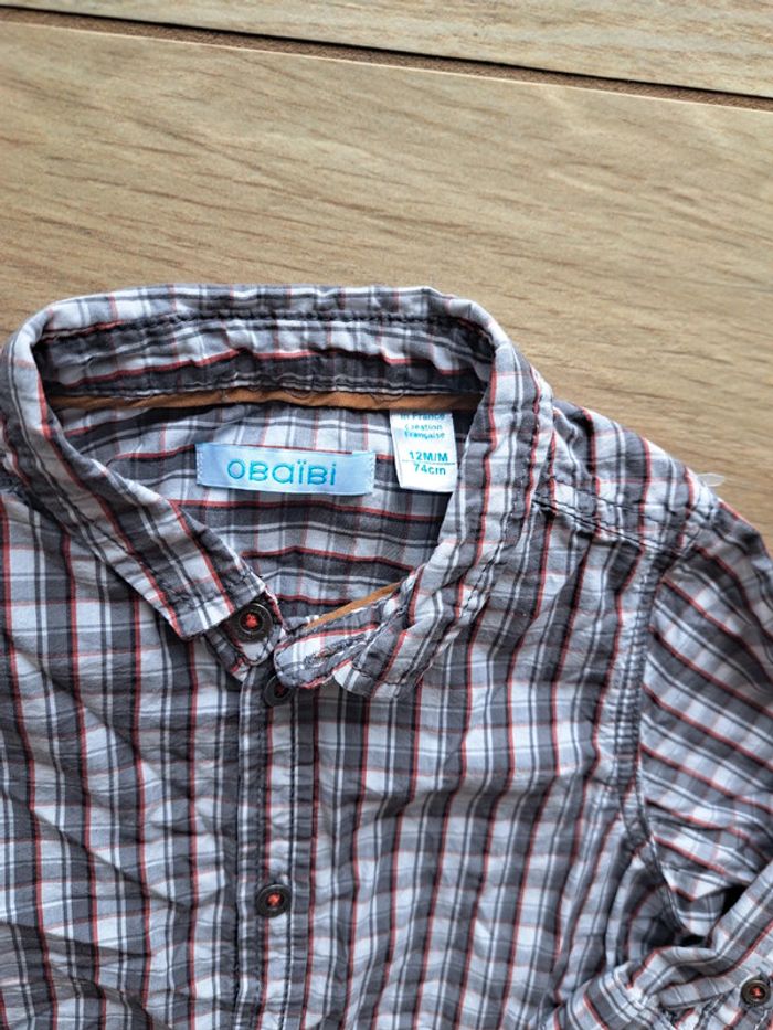 Ensemble Obaïbi  chemise Jean 12 mois - photo numéro 4