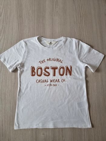 T-shirt blanc Boston - H&M - Taille 122/128 cm