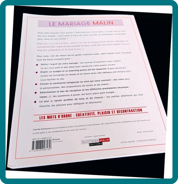 Le mariage malin – Camille Anseaume | Guide organisation & astuces budget, état très bon - photo numéro 2