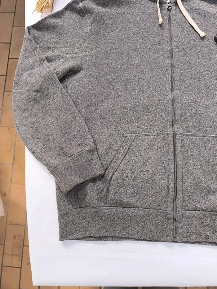 Sweat zippé homme taille XL Ralph Lauren gris logo noir - photo numéro 4