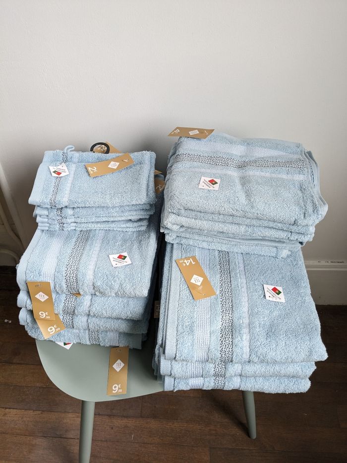 Lot de serviettes bleues - photo numéro 2
