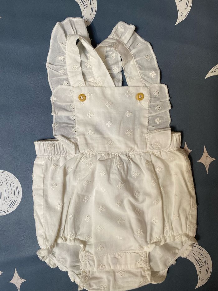Salopette coton écru 56 cm