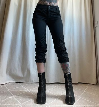 Pantacourt noir Avant Garde Industrial Goth vintage y2k - Taille M