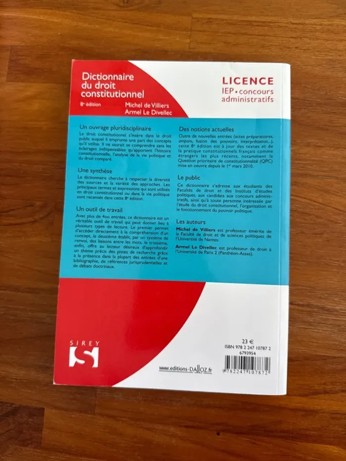 Livre, dictionnaire du droit constitutionnel - photo numéro 3