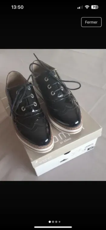 Chaussures compensées vernis noir - Gémo - Taille 38