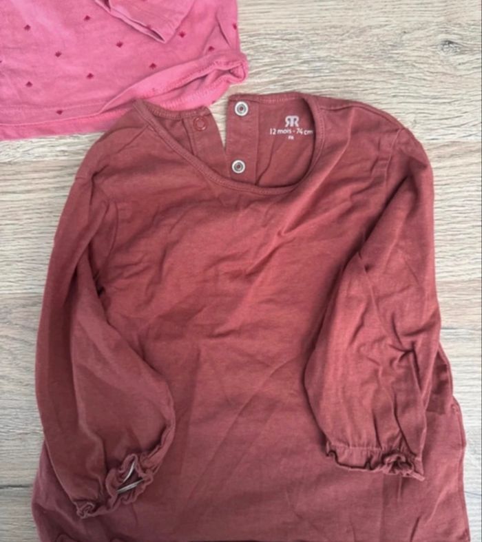 Lot 3 t-shirt manche longue 74 cm - photo numéro 2