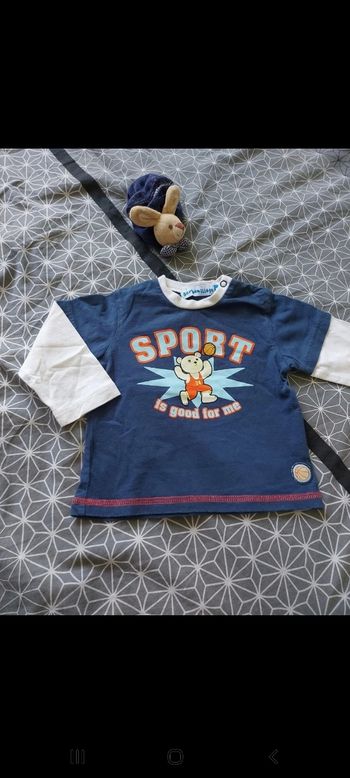 T-shirts manches longues bi-couleur   bleu et blanc sport 🏀 
9 mois