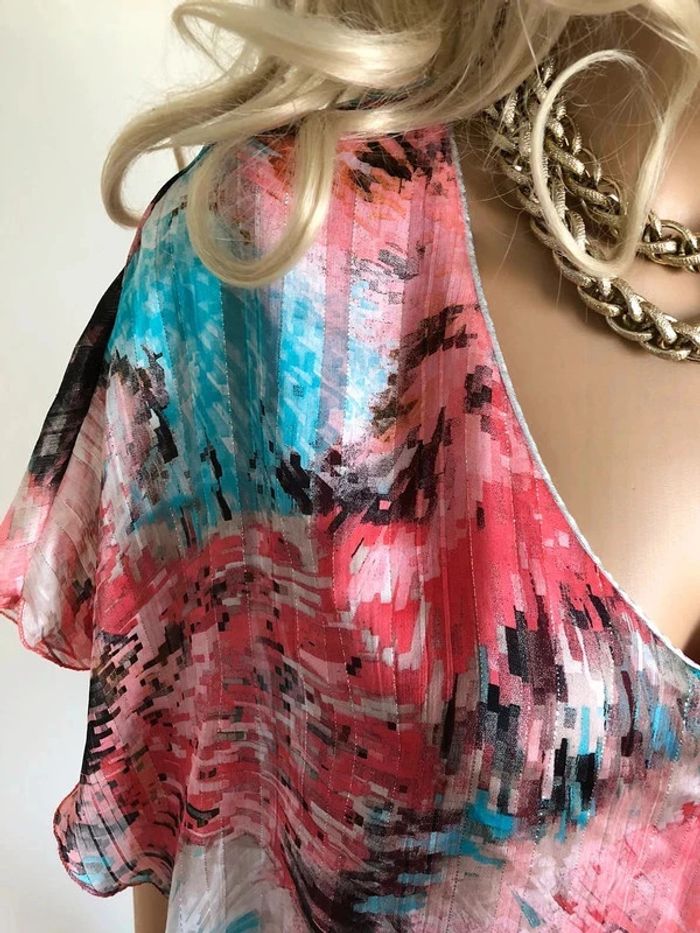 Blouse imprimée à manches courtes Jacqueline Riu taille 38 jamais portée - photo numéro 5