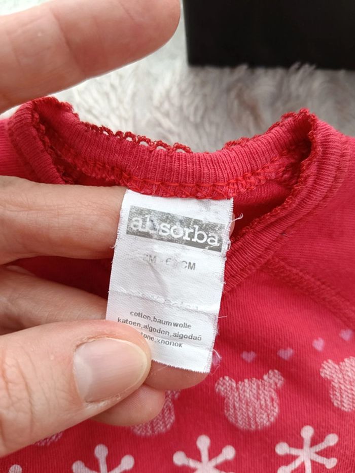 Lot de 2 bodies croisés manches longues Fille 3 mois Minnie Noël Absorba 100% coton - photo numéro 6