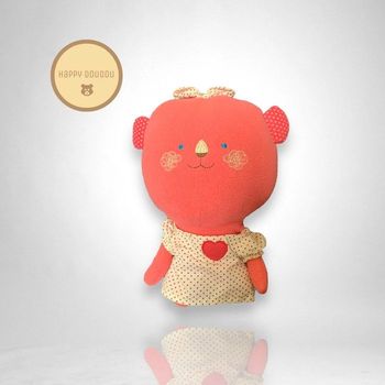 Peluche doudou ours rose robe coeur Momo's blog Romane A605