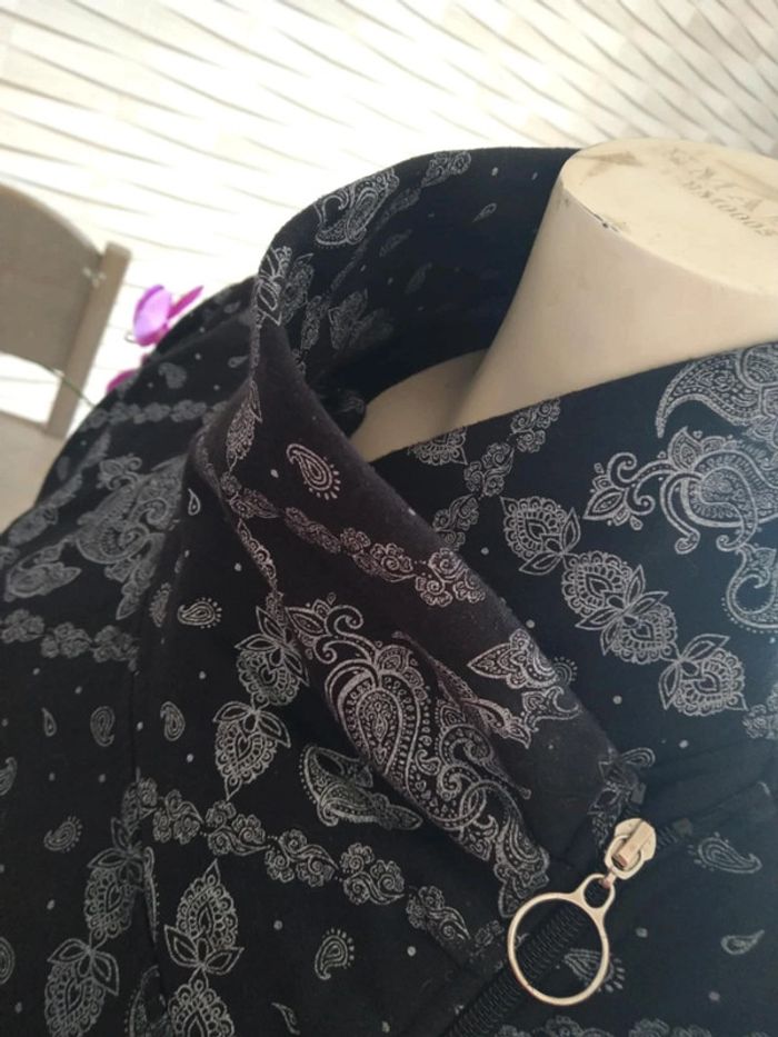 Gilet épais noir à motif - photo numéro 4