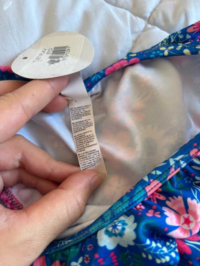 Bas de maillot de bain enfant fille bleu volant motif fleurs Penti taille 5/6 ans neuf - photo numéro 4