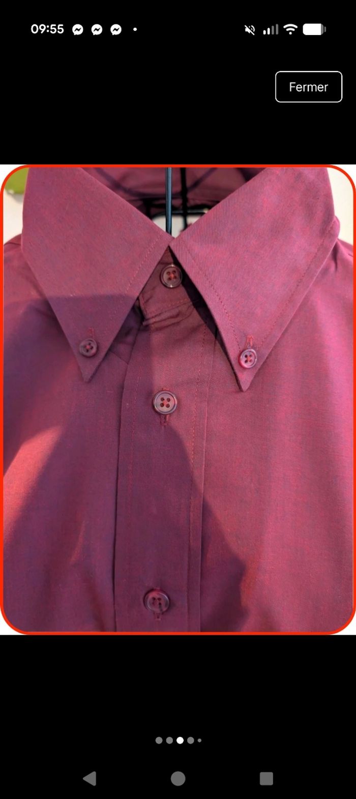 Chemise Laurent Cerrer - Bordeaux - T4 (XL) comme neuve - photo numéro 2