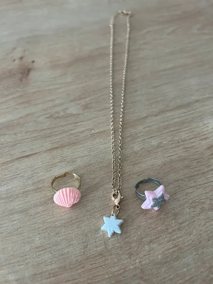 Collier et bague bijoux enfants