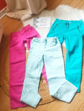 Lot jeans colorés 10ans