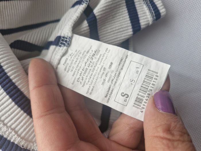 Haut marinière S Pimkie Blanc à rayures bleues - photo numéro 3