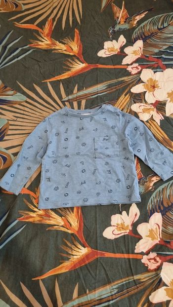 Pull fin bleu 18 mois