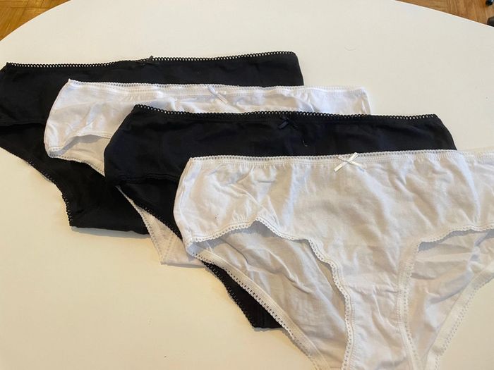 Lot de 4 culottes noires et blanches taille L/XL seduccia - photo numéro 2